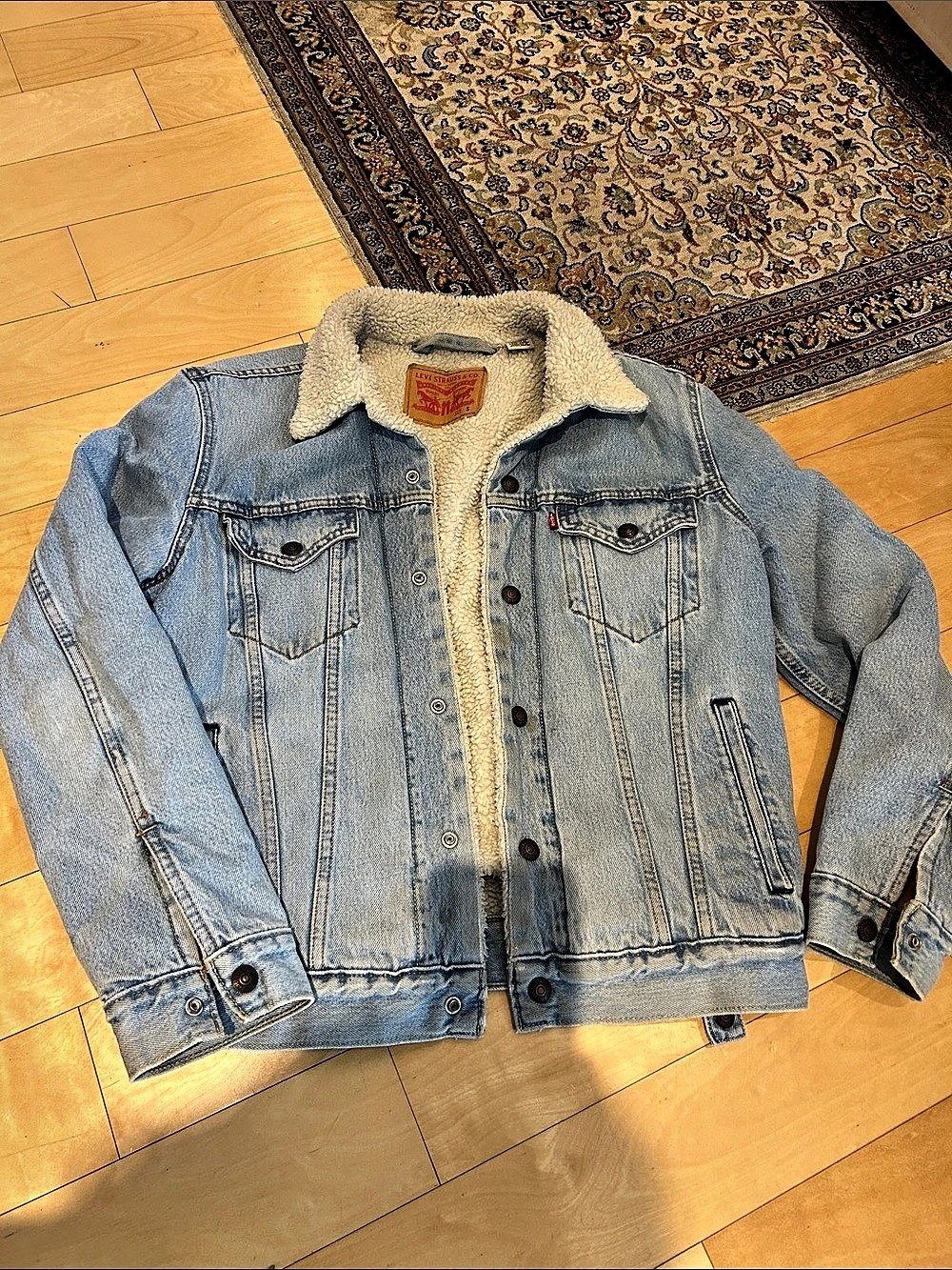 Levi'Small Sherpa Trucker Jacket Sherpa Denim Jacket  Size Small